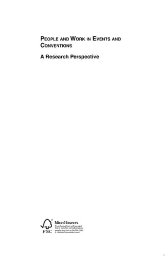 People and Work in Events and Conventions A Research Perspective