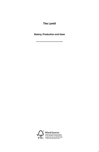 The Lentil Botany, Production and Uses