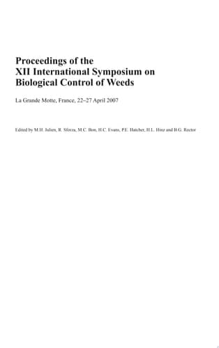 Proceedings of the XII International Symposium on Biological Control of Weeds