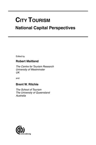 City Tourism National Capital Perspectives