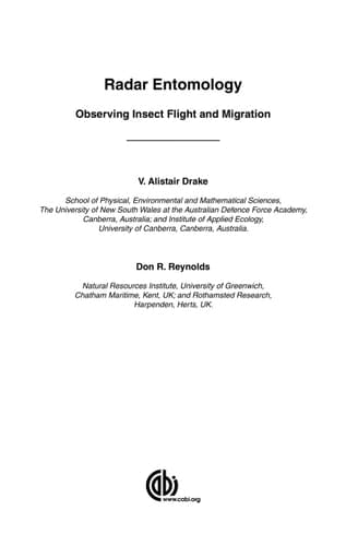 Radar Entomology Observing Insect Flight and Migration