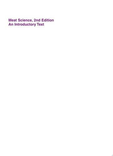 Meat Science An Introductory Text