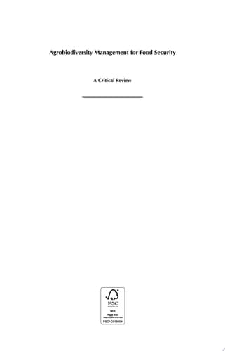 Agrobiodiversity Management for Food Security A Critical Review