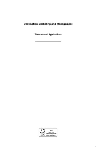 Destination Marketing and Management Theories and Applications