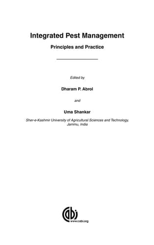 Integrated Pest Management Principles and Practice