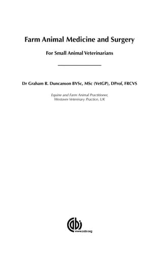Farm Animal Medicine and Surgery For Small Animal Veterinarians