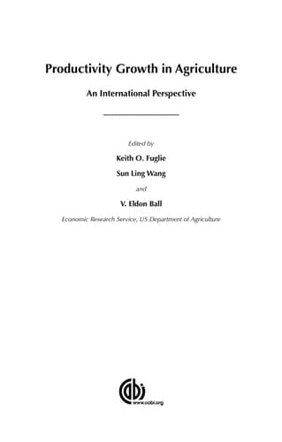 Productivity Growth in Agriculture An International Perspective