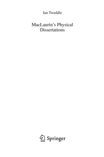 MacLaurin's Physical Dissertations
