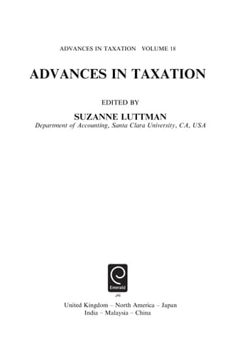 Advances in Taxation