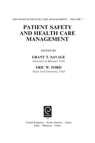Patient Safety and Health Care Management