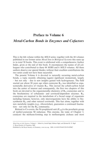 Metal-Carbon Bonds in Enzymes and Cofactors