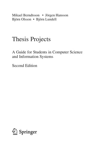 Thesis Projects A Guide for Students in Computer Science and Information Systems