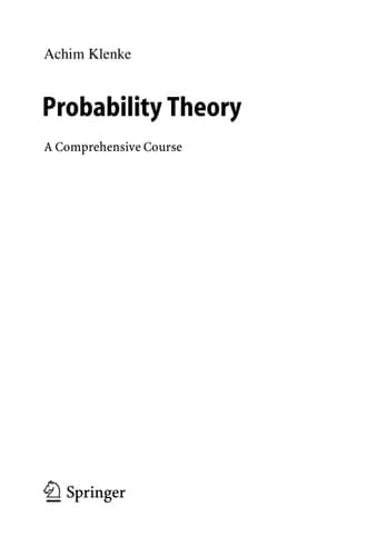 Probability Theory: A Comprehensive Course (Universitext)