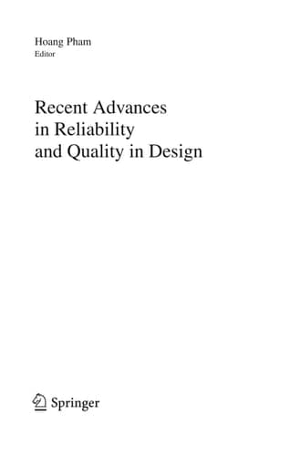 Recent Advances in Reliability and Quality in Design