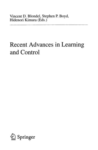 Recent Advances in Learning and Control