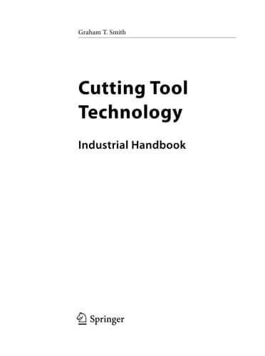 Cutting Tool Technology Industrial Handbook