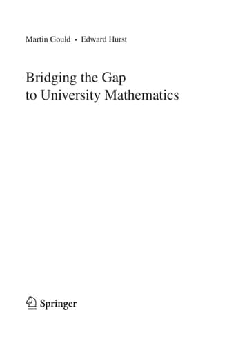 Bridging the Gap to University Mathematics