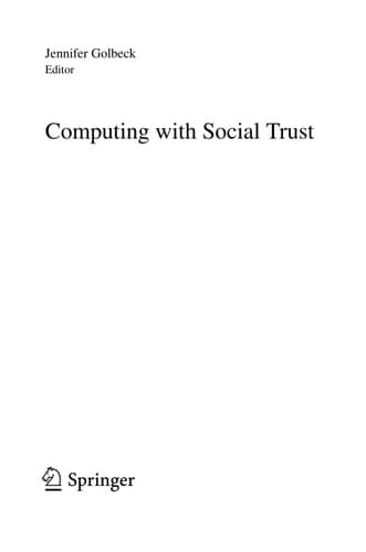 Computing with Social Trust (Human–Computer Interaction Series)