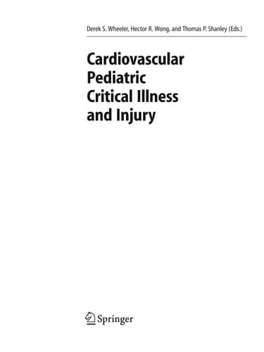 Cardiovascular Pediatric Critical Illness and Injury