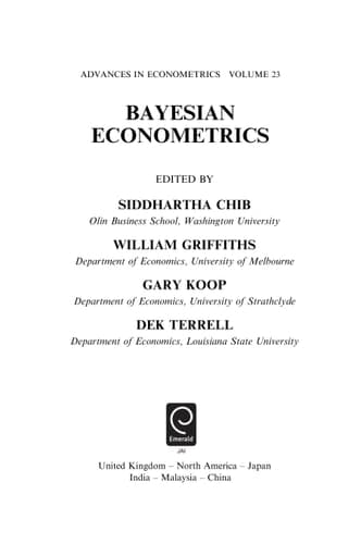 Bayesian Econometrics