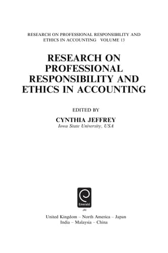Research on Professional Responsibility and Ethics in Accounting