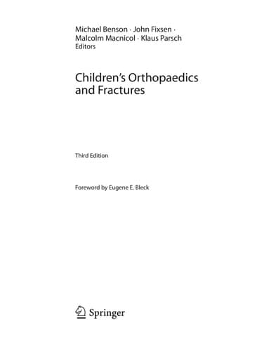 Children’s Orthopaedics and Fractures