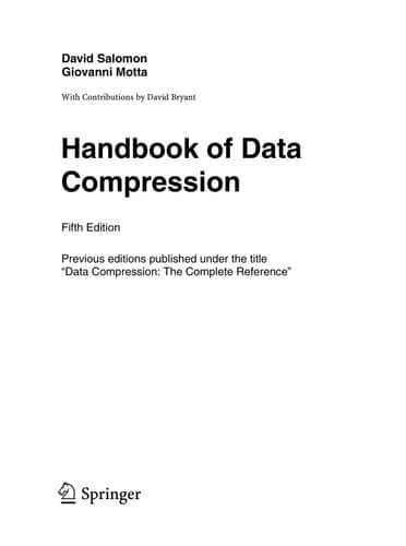 Handbook of Data Compression