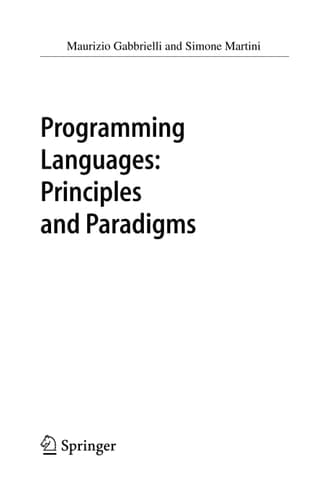 Programming Languages: Principles and Paradigms