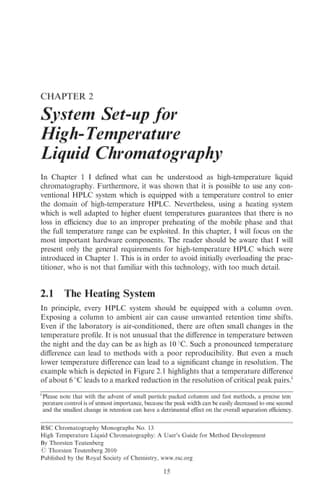 High-temperature Liquid Chromatography A User's Guide for Method Development