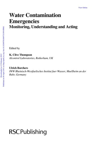 Water Contamination Emergencies Monitoring, Understanding and Acting