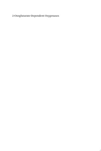 2-Oxoglutarate-Dependent Oxygenases