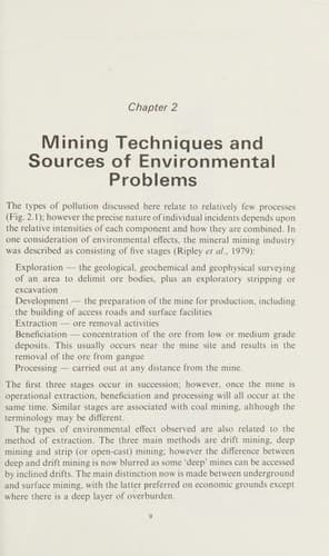 Mining and the Freshwater Environment