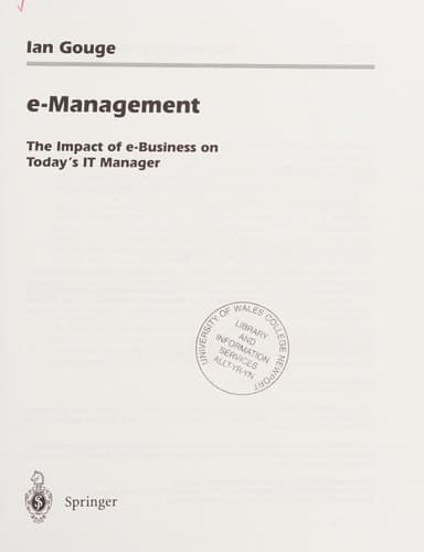e-Management The Impact of E-Business on Today's It Manager