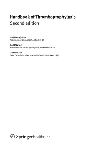 Handbook of Thromboprophylaxis Second Edition