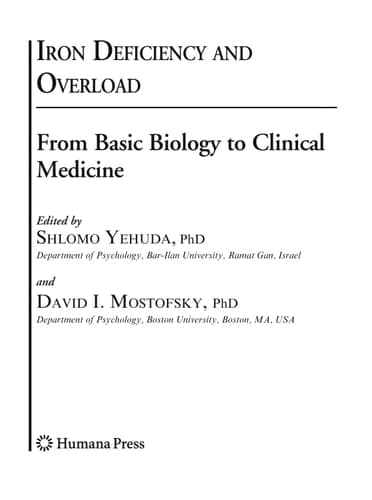 Iron Deficiency and Overload From Basic Biology to Clinical Medicine