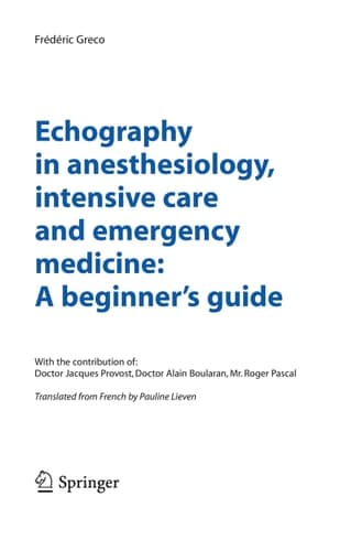 Echography in anesthesiology, intensive care and emergency medicine: A beginner's guide