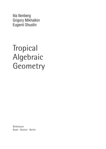 Tropical Algebraic Geometry