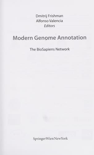Modern Genome Annotation: The Biosapiens Network