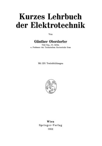 Kurzes Lehrbuch der Elektrotechnik (German Edition)