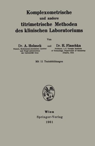 Komplexometrische und andere titrimetrische Methoden des klinischen Laboratoriums (German Edition)