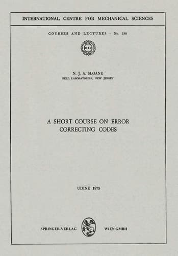 A Short Course on Error Correcting Codes