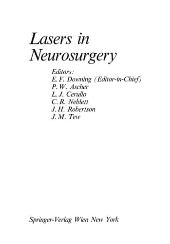 Lasers in Neurosurgery