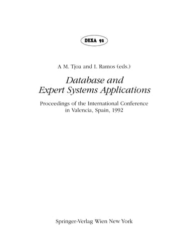 Database and Expert Systems Applications Proceedings of the International Conference in Valencia, Spain, 1992