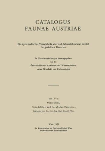 Coleoptera, Cicindelidae und Carabidae-Carabinae