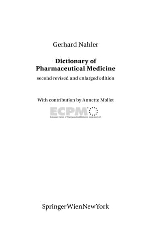 Dictionary of Pharmaceutical Medicine