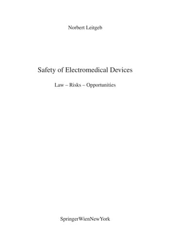 Safety of Electromedical Devices Law - Risks - Opportunities