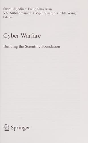 Cyber Warfare Building the Scientific Foundation