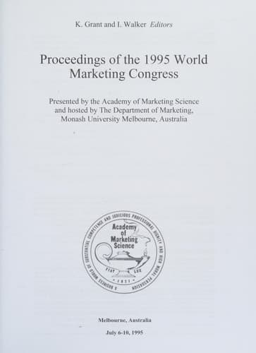 Proceedings of the 1995 World Marketing Congress