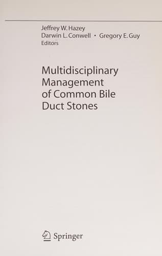 Multidisciplinary Management of Common Bile Duct Stones