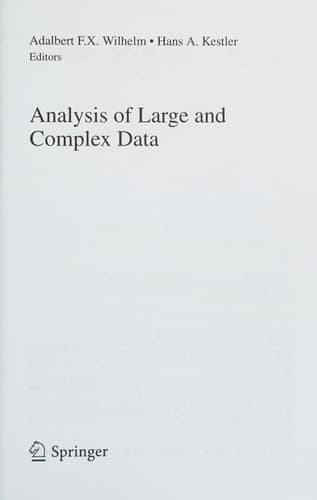 Analysis of Large and Complex Data